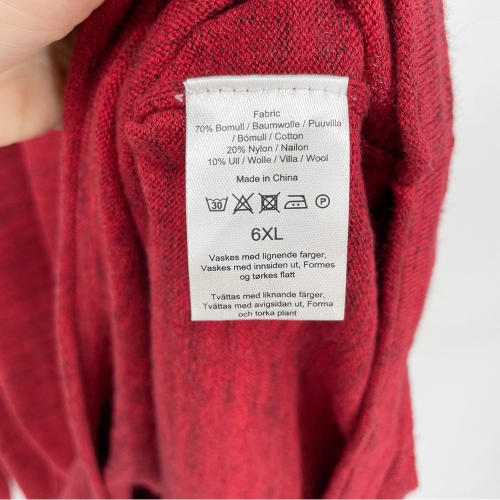 Dressmann Cotton Round Neck Sweater Heather Red Knit - Picture 5 of 6